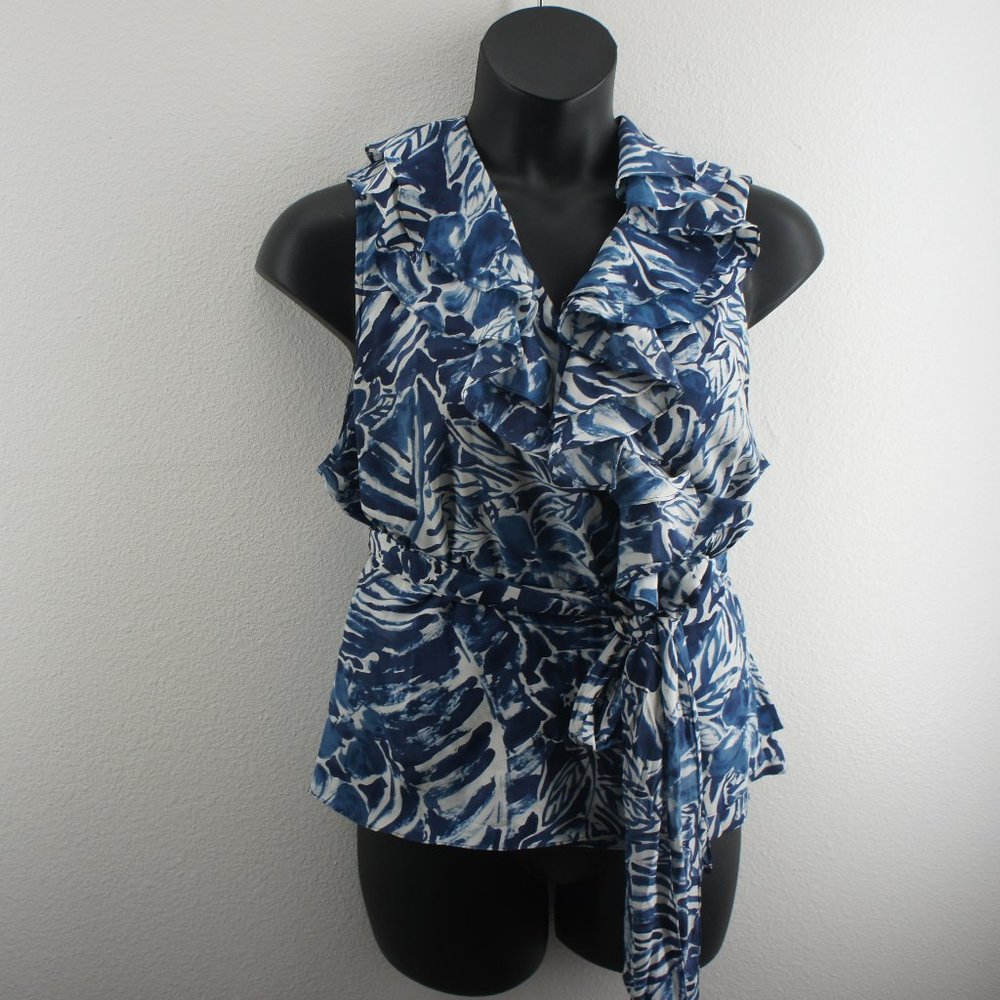 Ralph lauren cross over silk blouse size 16